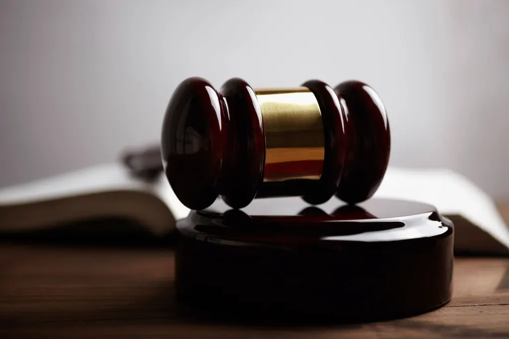 A judge’s gavel resting on a book